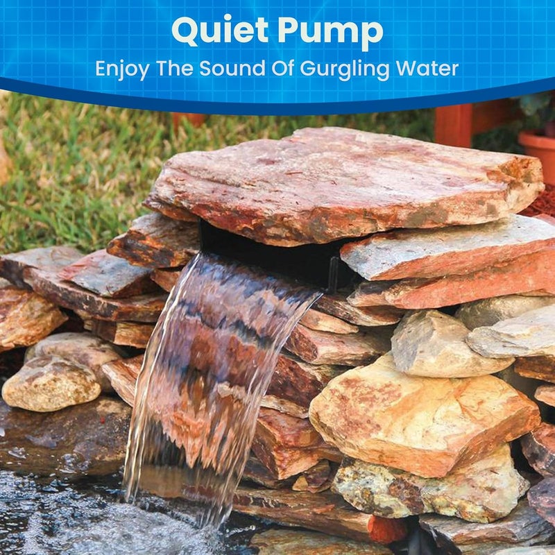 Biling 12.2" Pond Waterfall for Outdoor Ponds, Waterfall Spillway Pond Kit with 40W 660GPH Pump, Stainless Steel Waterfall Box and 9.8FT Corrugated Tubing for Water Garden, Ponds and Water Features - Image 4